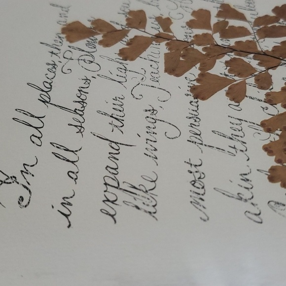 Elegant Gold Framed Botanical Art Poem By Henry Wadsworth Longfellow - Picture 7 of 7